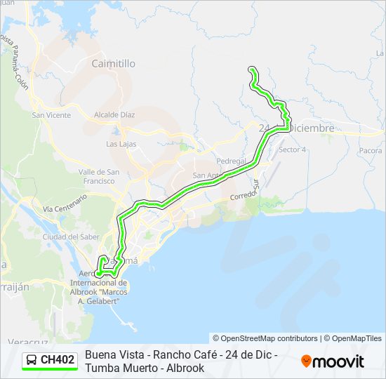 Mapa de CH402 de autobús