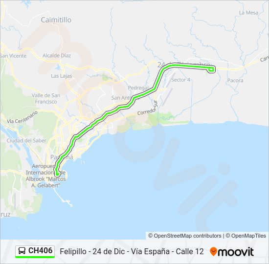 Mapa de CH406 de autobús