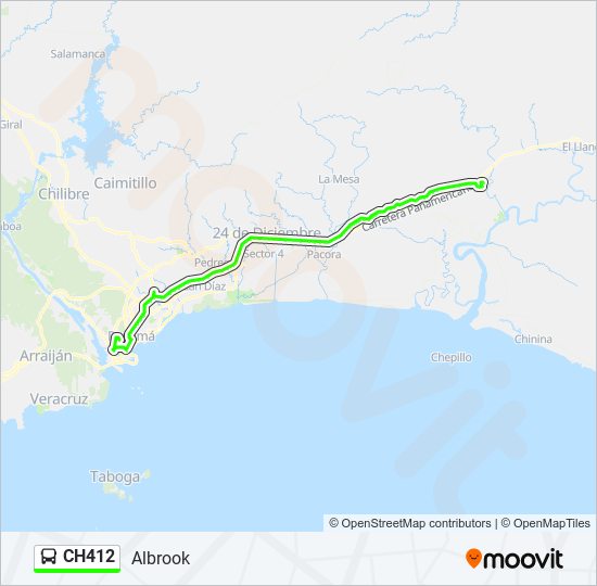 Mapa de CH412 de autobús