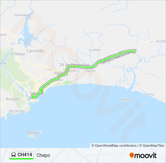 CH414 bus Line Map