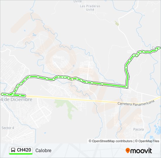 Mapa de CH420 de autobús