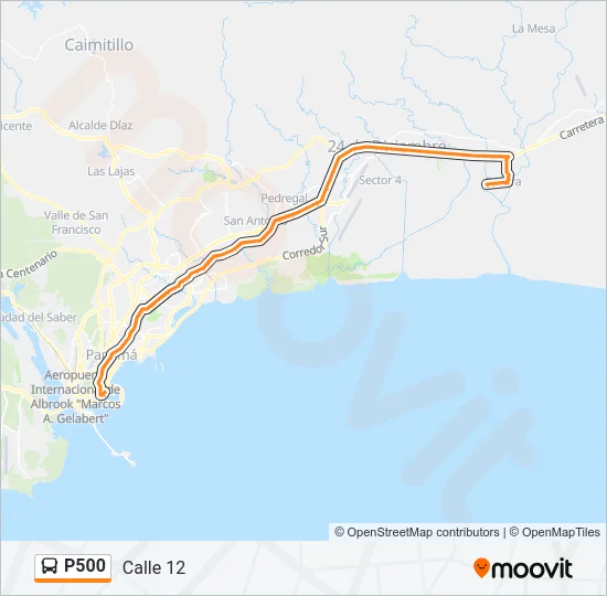P500 Bus Line Map
