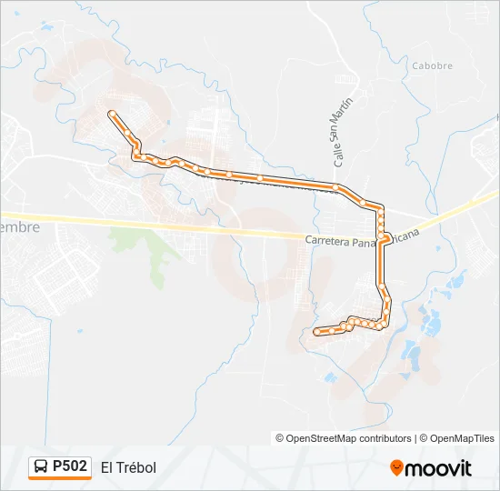 P502 Bus Line Map