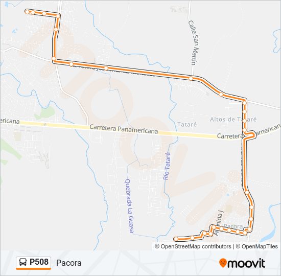 P508 bus Line Map