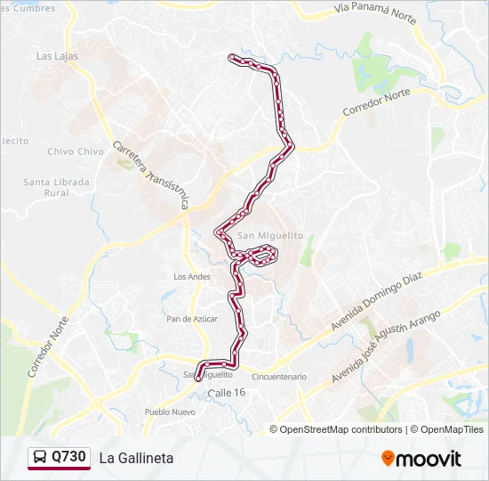 Q730 Bus Line Map