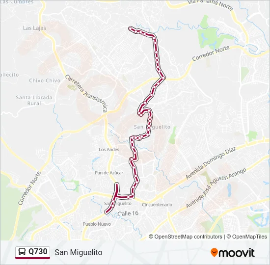 Q730 Bus Line Map