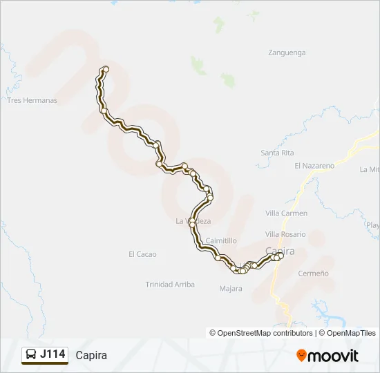 J114 Bus Line Map