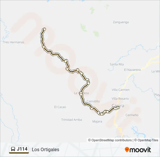 J114 Bus Line Map