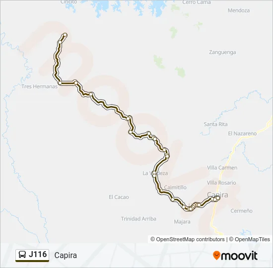 J116 Bus Line Map
