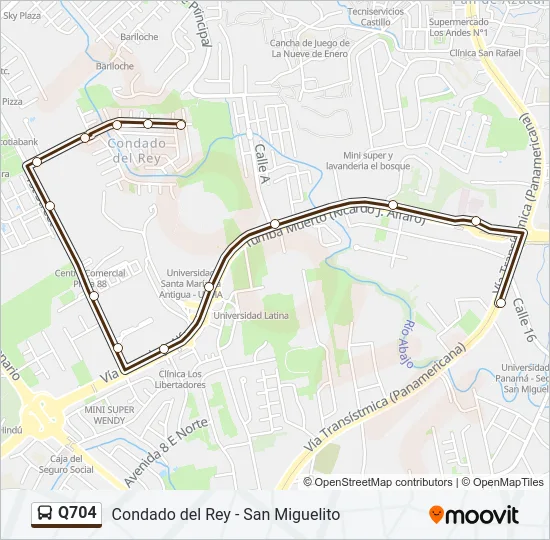 Q704 Bus Line Map