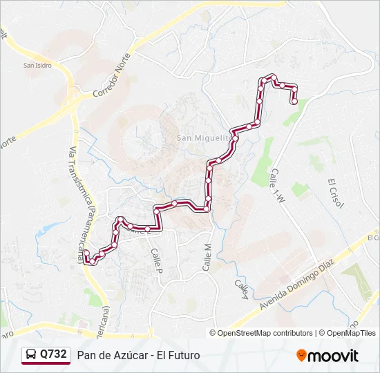 Q732 Bus Line Map