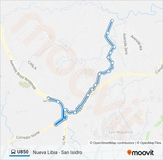 U850 Bus Line Map