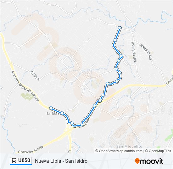 U850 bus Line Map