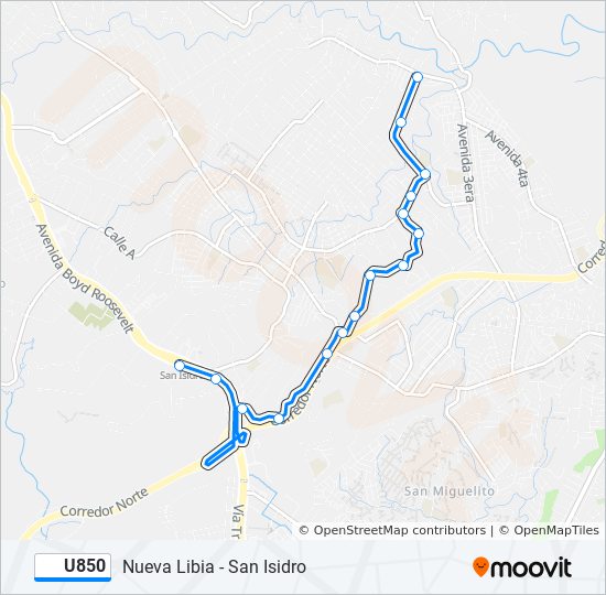 U850 bus Line Map