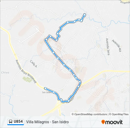 U854 Bus Line Map