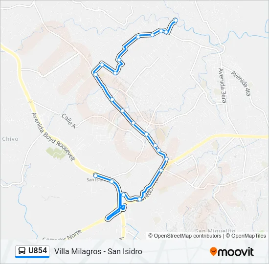 U854 Bus Line Map