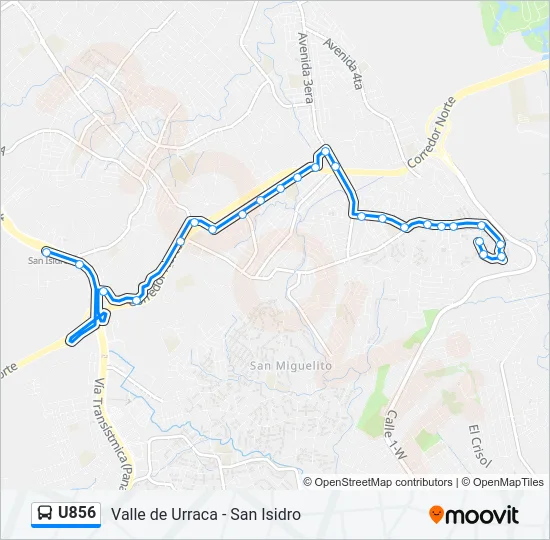 U856 Bus Line Map