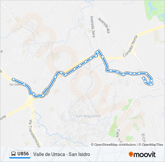 Mapa de U856 de autobús