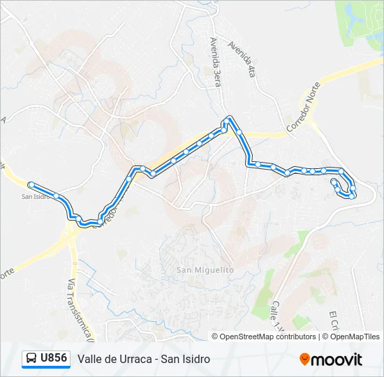 U856 Bus Line Map