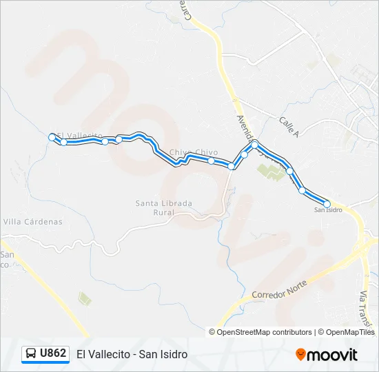 U862 Bus Line Map