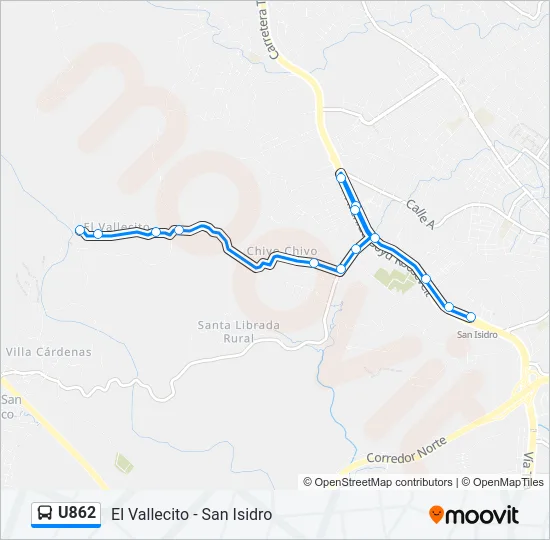 U862 Bus Line Map
