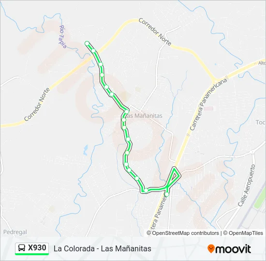 Mapa de X930 de autobús