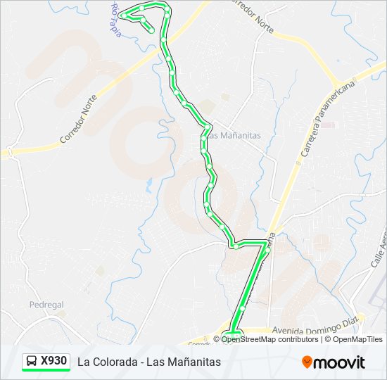 Mapa de X930 de autobús