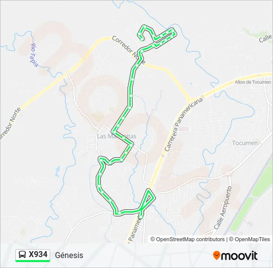 X934 Bus Line Map
