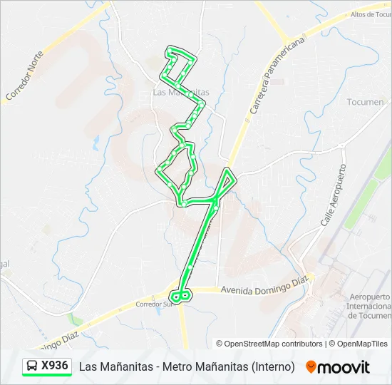 X936 Bus Line Map