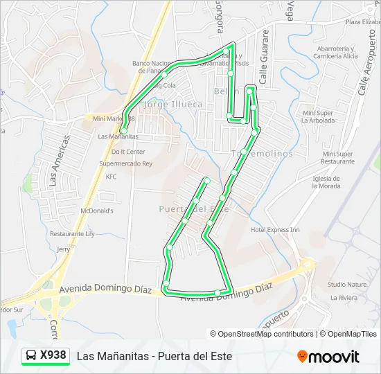 X938 Bus Line Map