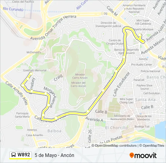 W892 Bus Line Map
