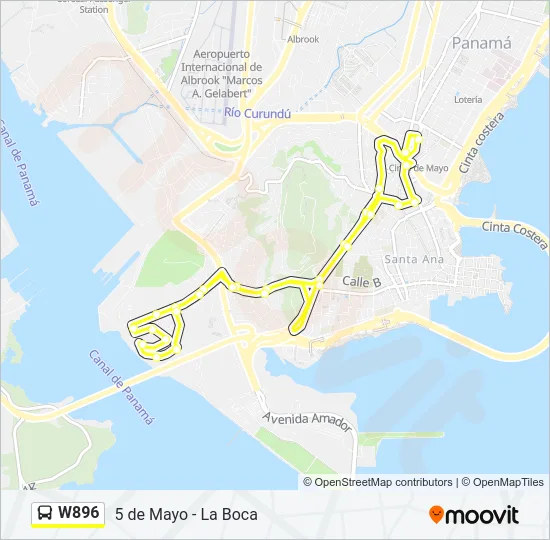 W896 Bus Line Map