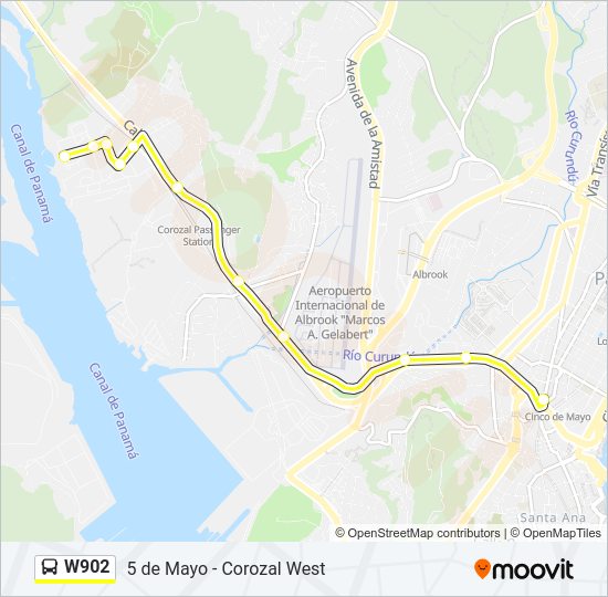 Mapa de W902 de autobús