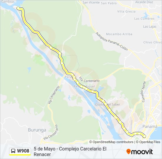 W908 Bus Line Map