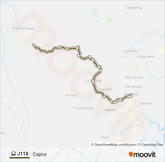 J118 Bus Line Map
