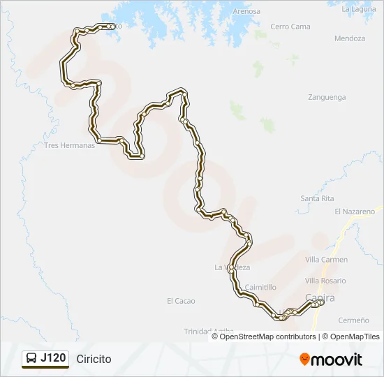 J120 Bus Line Map