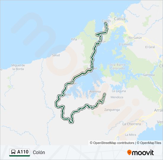 A110 bus Line Map