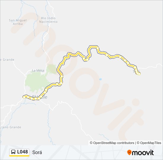 Mapa de L048 de autobús