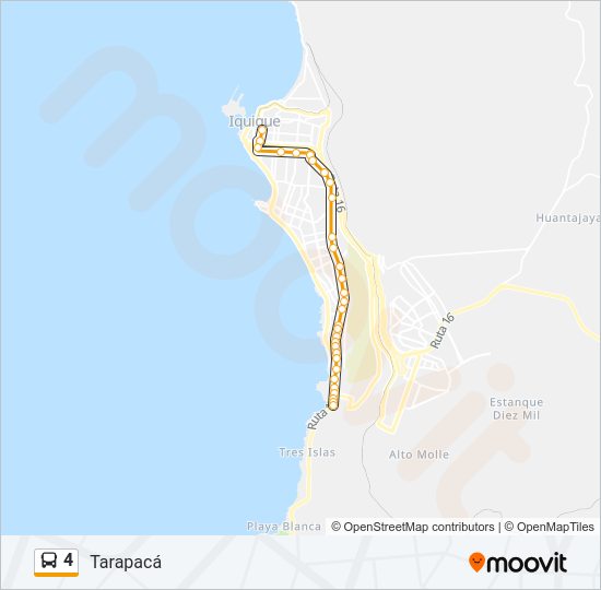 Mapa de 4 de autobús