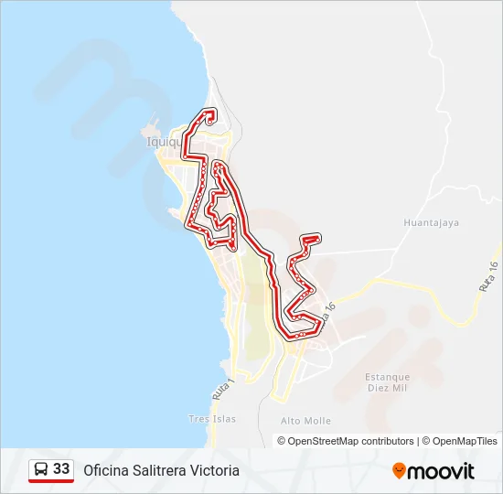 33 Bus Line Map