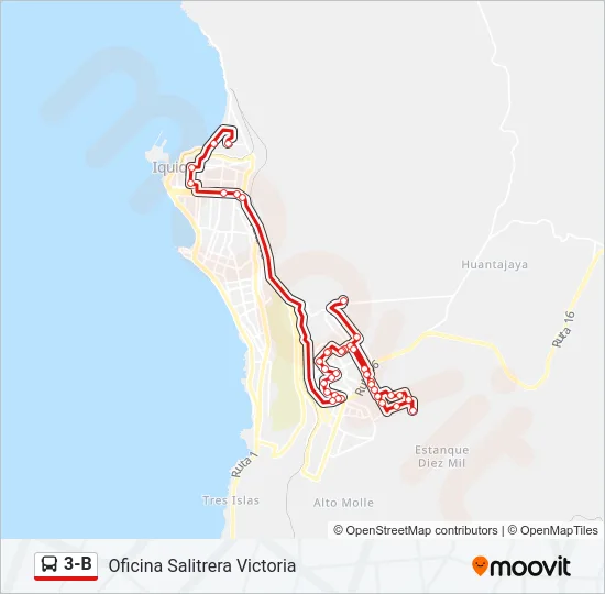 3-B Bus Line Map