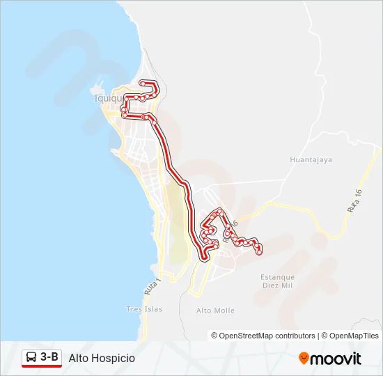 3-B Bus Line Map