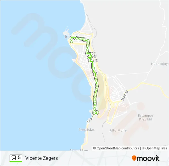 5 Bus Line Map