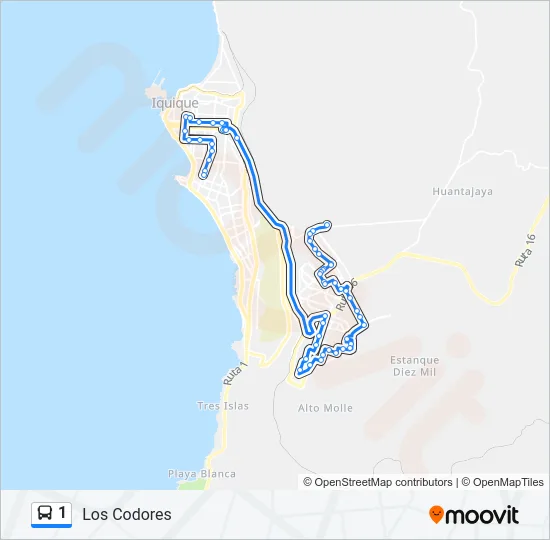 1 Bus Line Map