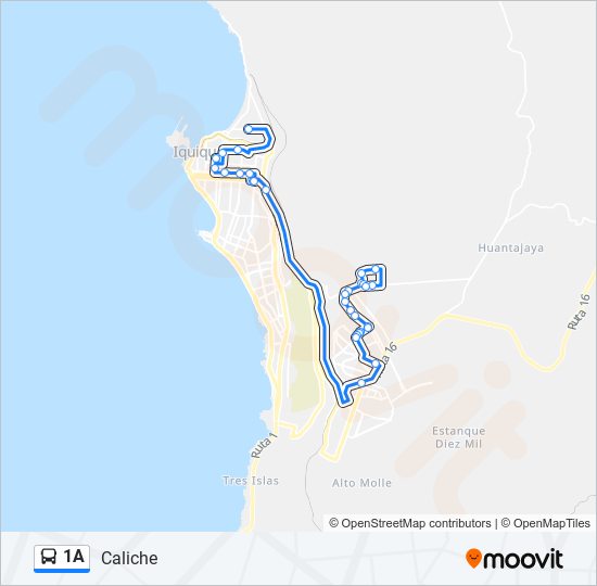 Mapa de 1A de autobús