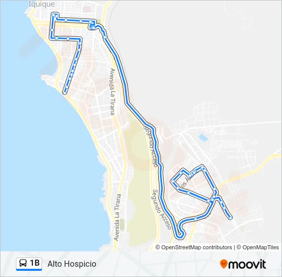 1B Bus Line Map