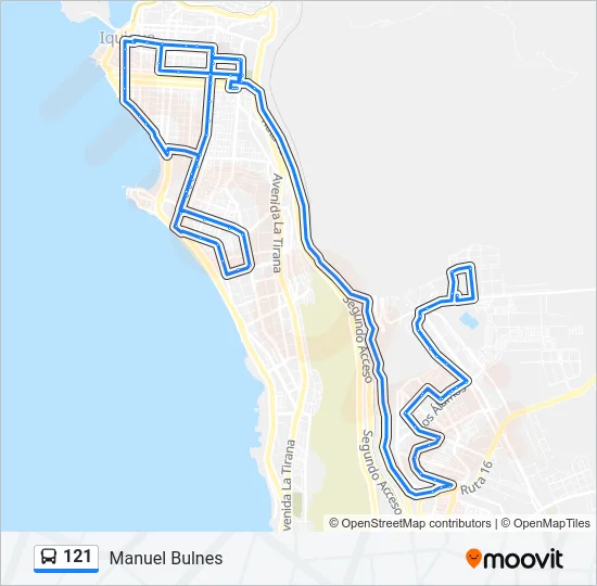 121 Bus Line Map