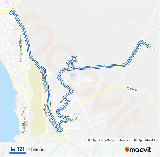 121 Bus Line Map