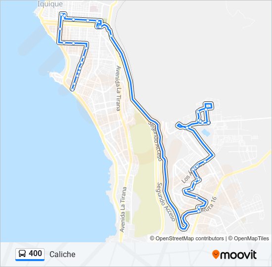 Mapa de 400 de autobús