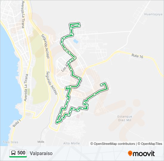 Mapa de 500 de autobús